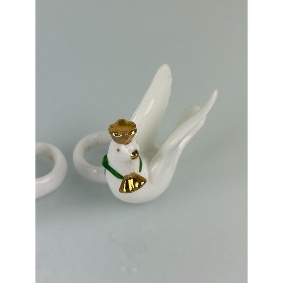 Napcoware Dove Taper Candle Huggers Christmas Holiday Decor Ceramic Taiwan VTG - Picture 4 of 16